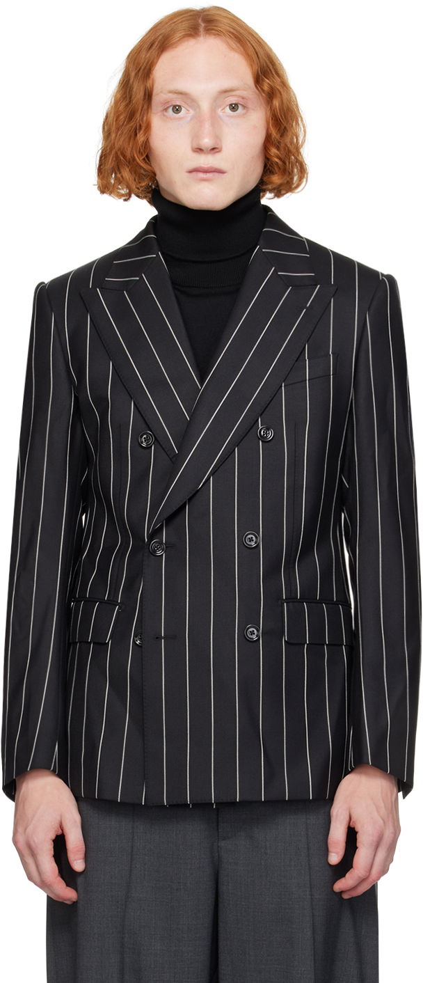 Яке Dolce & Gabbana Dolce & Gabbana Pinstripe Double-Breasted Blazer Черно | G2QU4TFR204, 0
