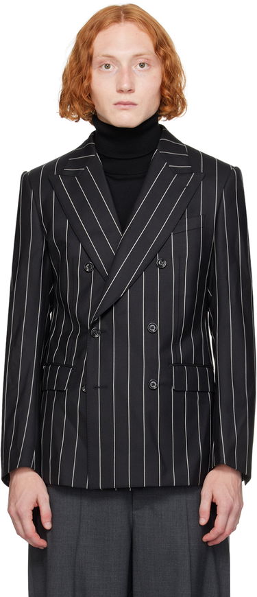 Яке Dolce & Gabbana Dolce & Gabbana Pinstripe Double-Breasted Blazer Черно | G2QU4TFR204, 0