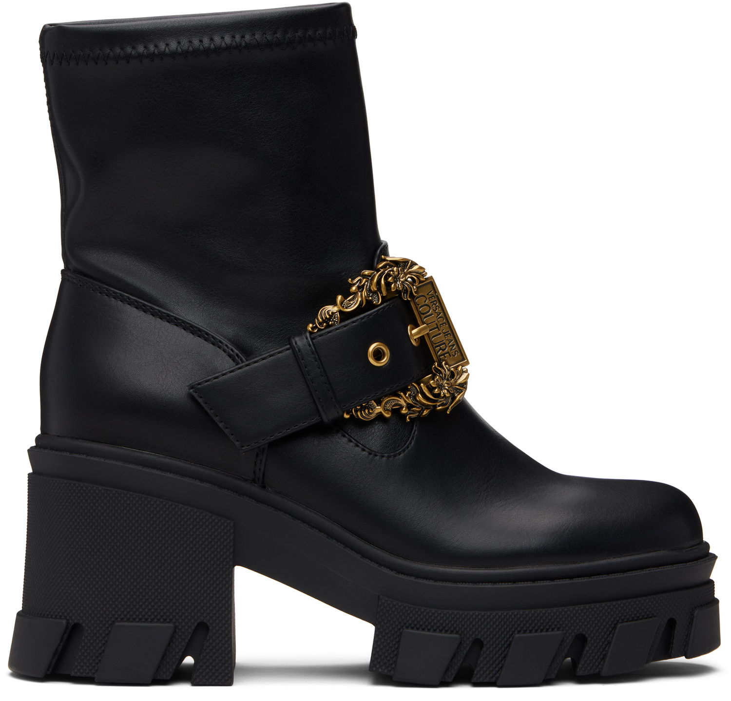 Кецове и обувки Versace Sophie Baroque Buckle Boots Черно | E79VA3S80_E71570, 0