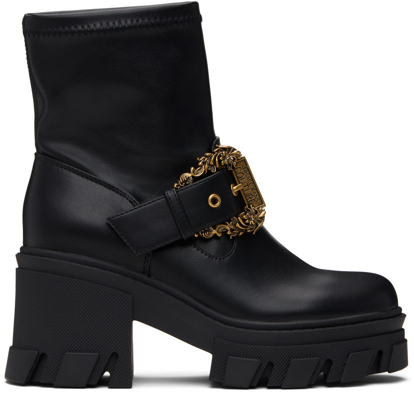 Кецове и обувки Versace Sophie Baroque Buckle Boots Черно | E79VA3S80_E71570