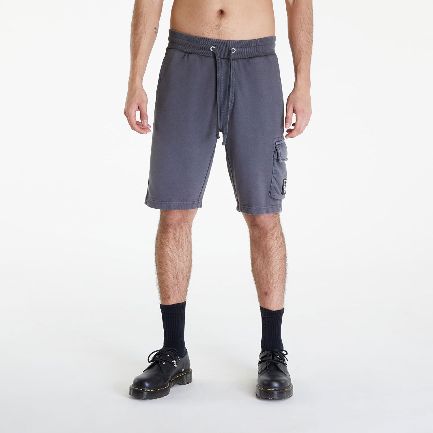 Къси панталони CALVIN KLEIN Washed Badge Shorts Gray Сиво | J30J325137 PT2, 0