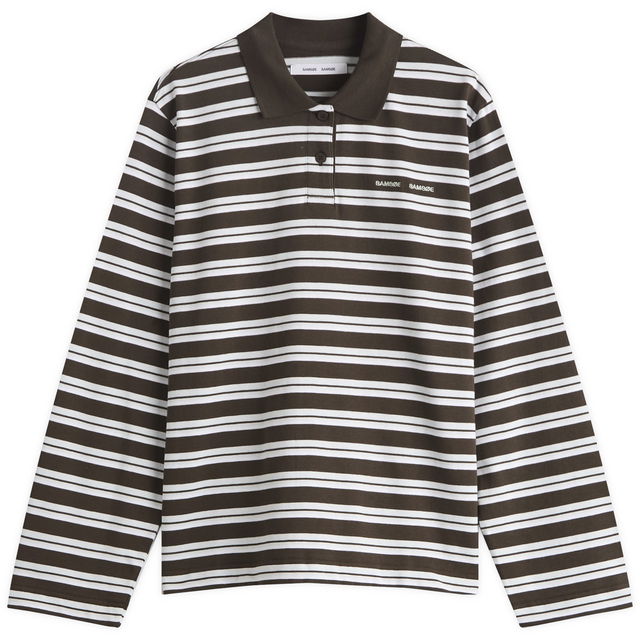 Samsøe Samsøe Women's Sadover Long Sleeve Striped Polo
