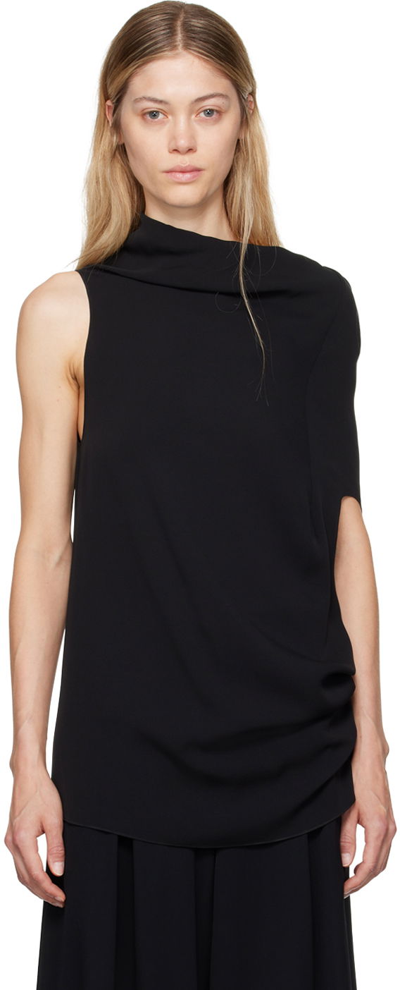 Потник The Row Draped Cowl Neck Tank Top Черно | 7997-W3049