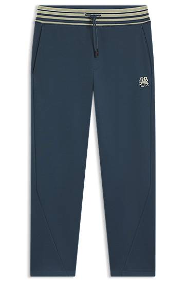 Спортни панталони BOSS HUGO x RB Oversized-Fit Tracksuit Bottoms with Striped Waistband and Drawstring Тъмно синьо | 50549308, 0