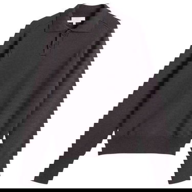 Поло тениска Studio Nicholson Studio Nicholson Sark Knitted Polo Shirt Сиво | SARKSN-1503-WLN, 1