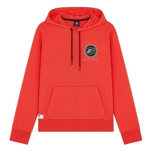 Суитчър New Balance Men's Logo Pullover Hoodie Червено | MT13585-ENR, 0