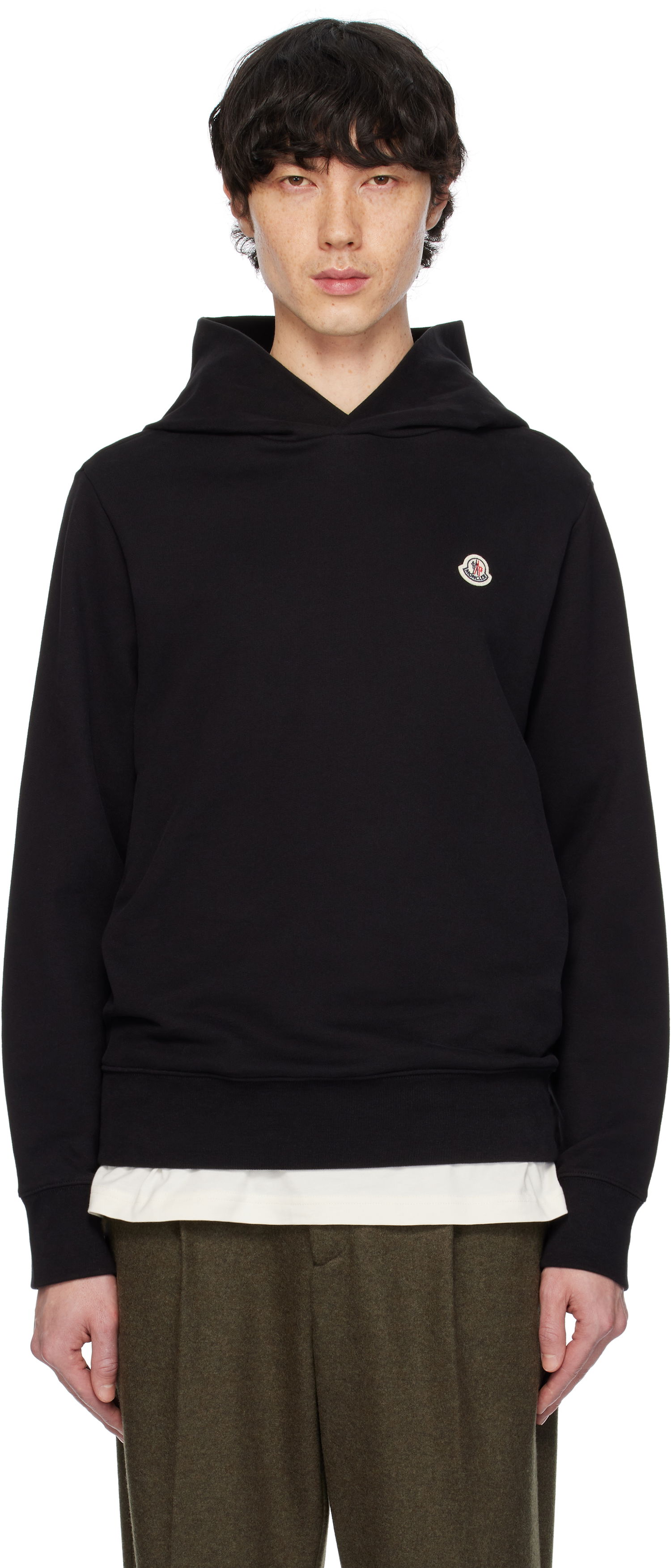 Суитчър Moncler Moncler Cotton Logo Patch Hoodie Черно | K10918G0003589AUJ, 0