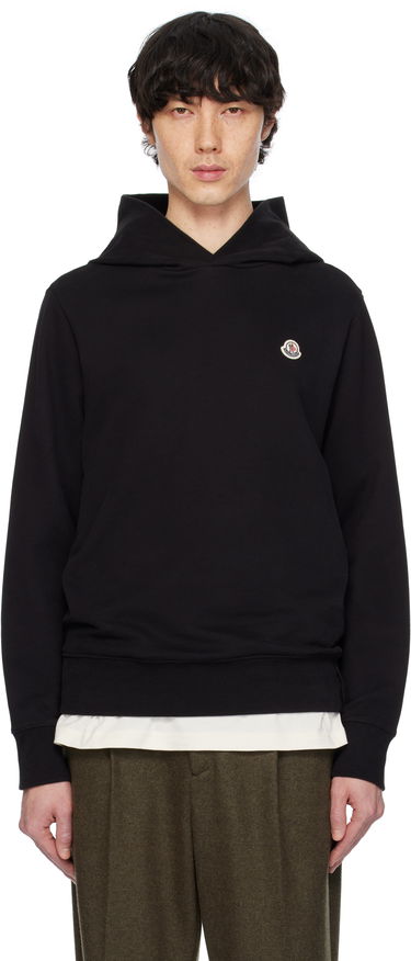 Суитчър Moncler Moncler Cotton Logo Patch Hoodie Черно | K10918G0003589AUJ, 0