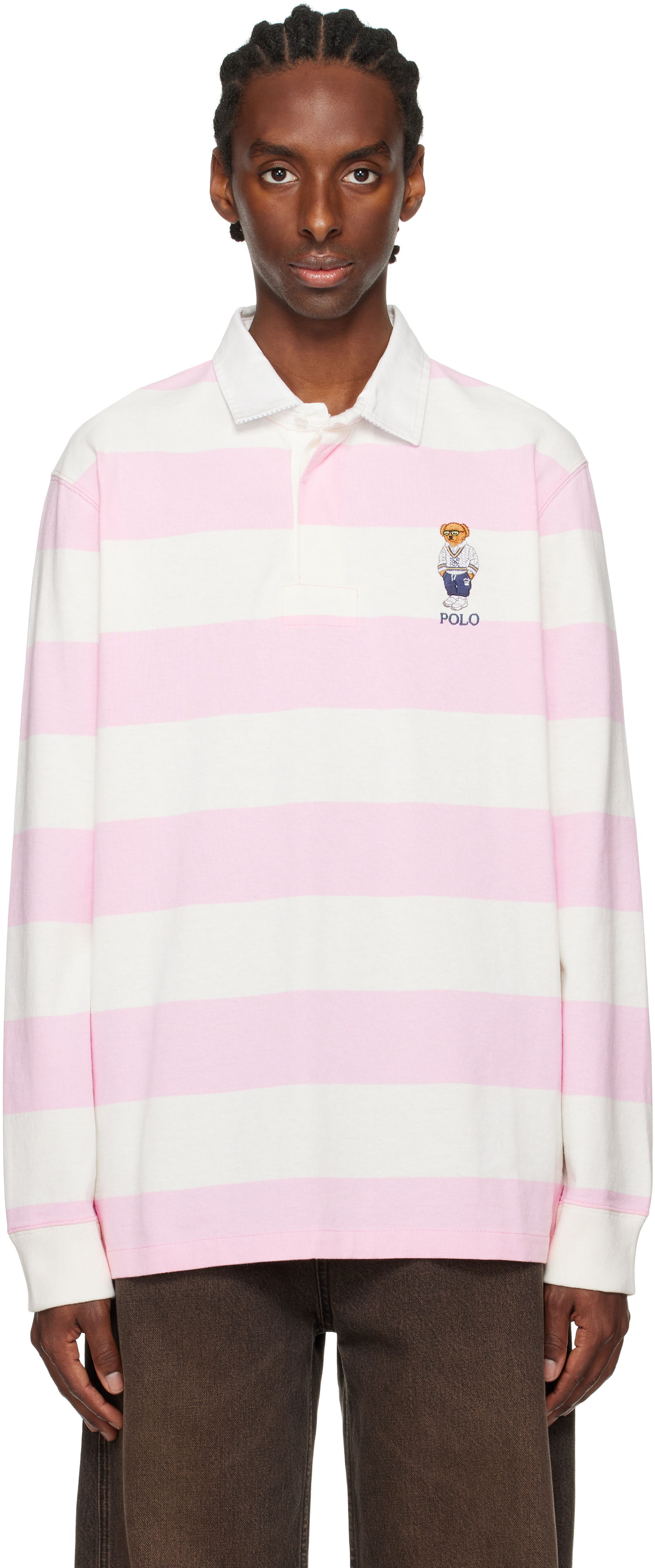 Поло тениска Polo by Ralph Lauren Ralph Lauren Classic Fit Polo Bear Rugby Jersey Polo Розово | 710973144001, 0