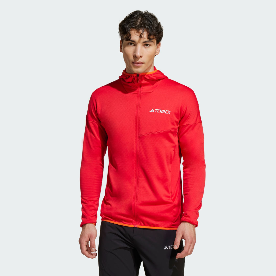 Суитчър adidas Performance Terrex Xperior Climawarm Light Fleece Hooded Jacket Червено | JE1349, 0