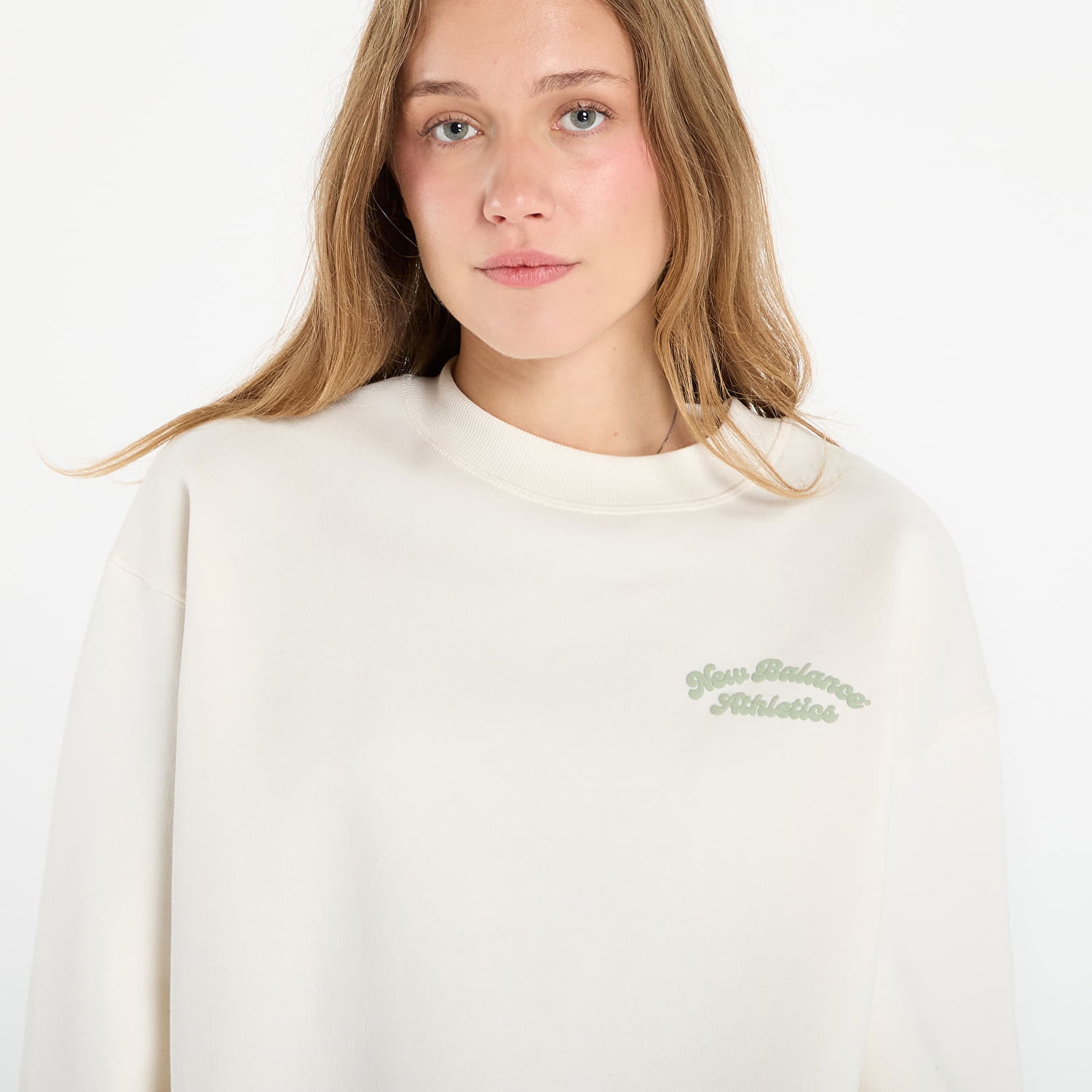 Суитчър New Balance New Balance Linear Heritage Fleece Crew Sweatshirt Бяло | WT53516PEF, 1