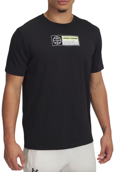 Тениска Under Armour Hoops 60/40s Short Sleeve T-Shirt Черно | 1390187-001, 0