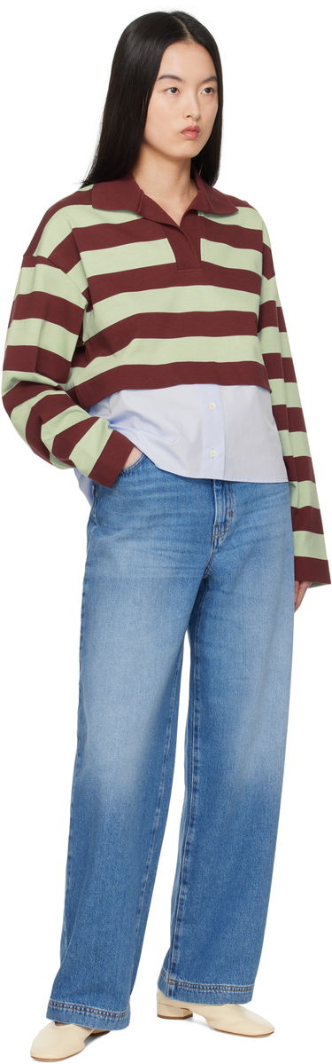 Пуловер Max Mara Weekend Max Mara Halle Cropped Striped Polo Зелено | 2515951021600, 3