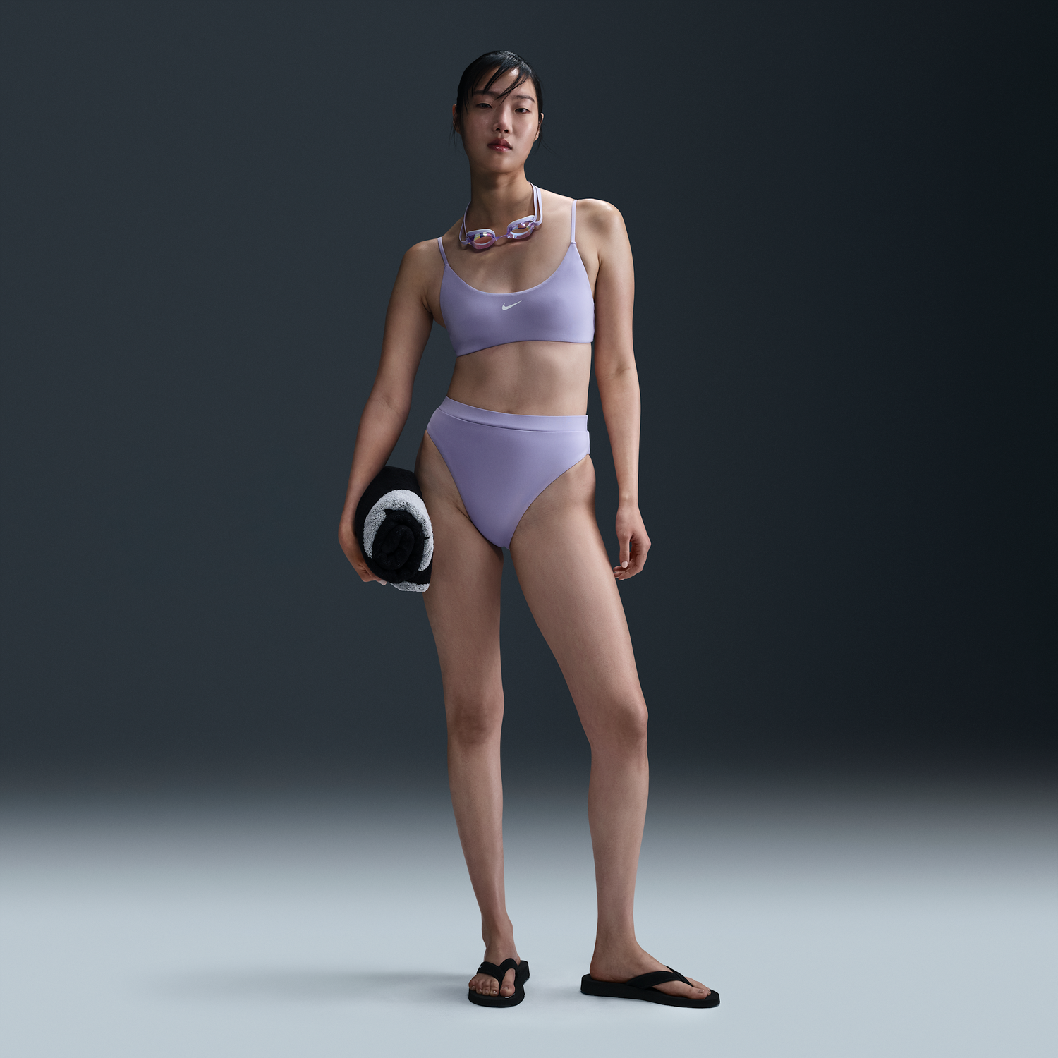 Бански Nike Essential High-Waist Bikini Bottoms Лилаво | DH9951-515, 1