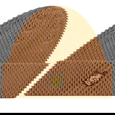 Шапка MAISON KITSUNÉ Fox Head Patch Ribbed Beanie Бежово | LM06111KT1022-P236, 0