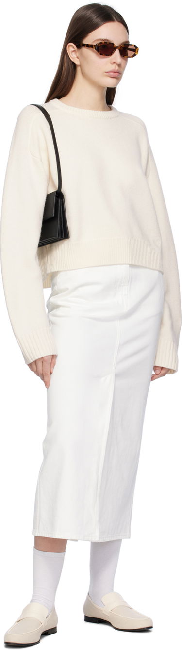 Пуловер Loulou de Saison Loulou de Saison Bruzzi Cropped Sweater Бяло | BRUZZI, 3
