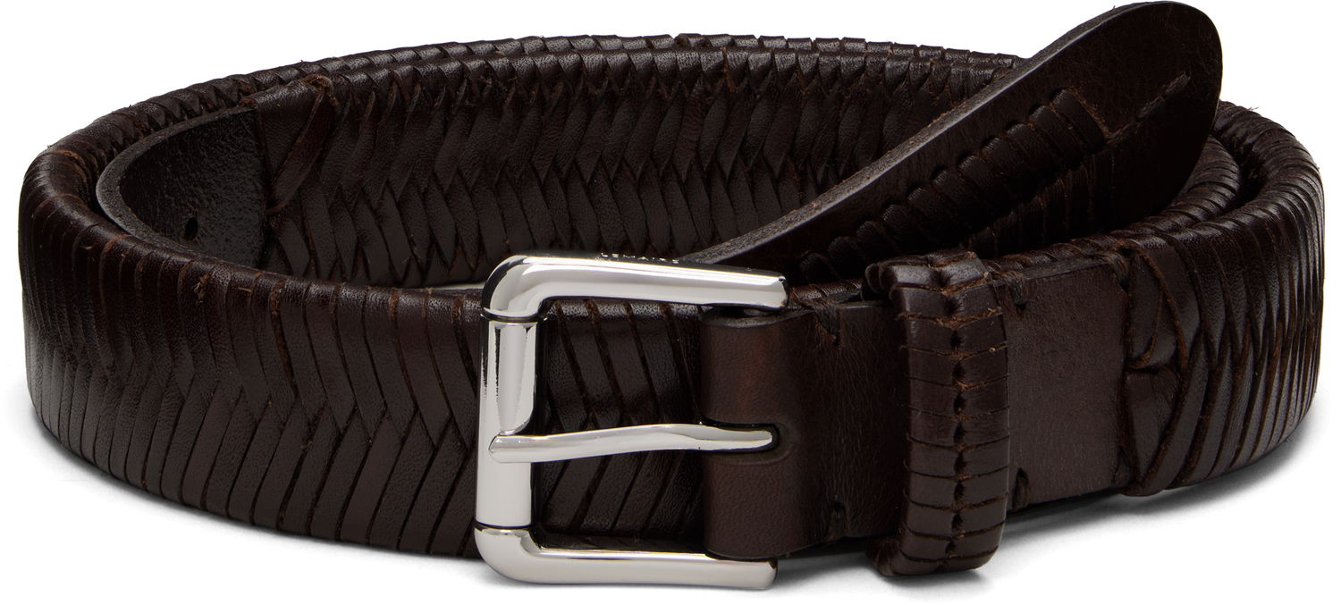 Колани LEMAIRE LEMAIRE Woven Leather Belt Кафяво | AC1235 LL0172, 0
