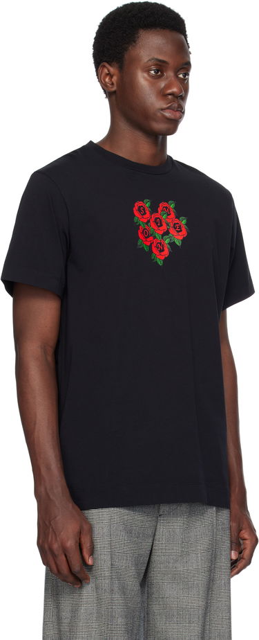 Тениска Simone Rocha Simone Rocha Cluster Rose Logo Print T-Shirt Черно | 5195P36P37-M 0569, 1