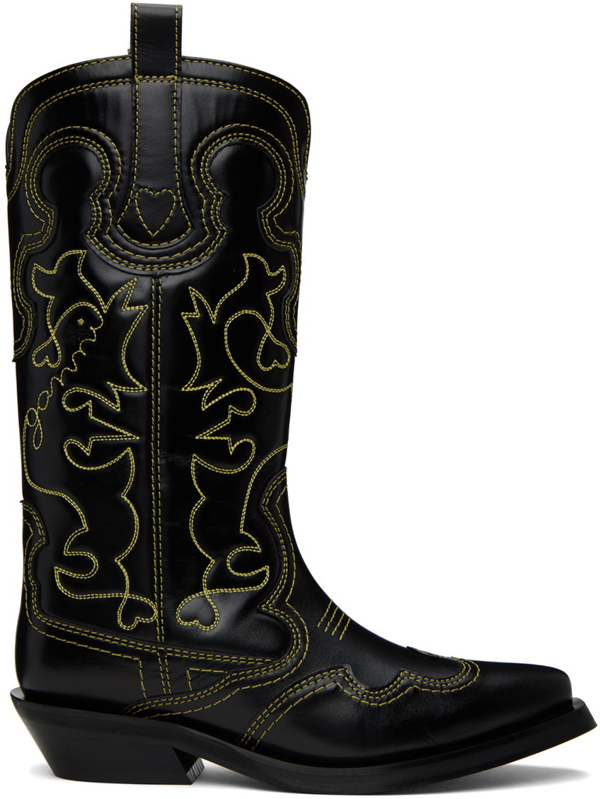 Кецове и обувки GANNI GANNI Western Boots Черно | S2169, 0