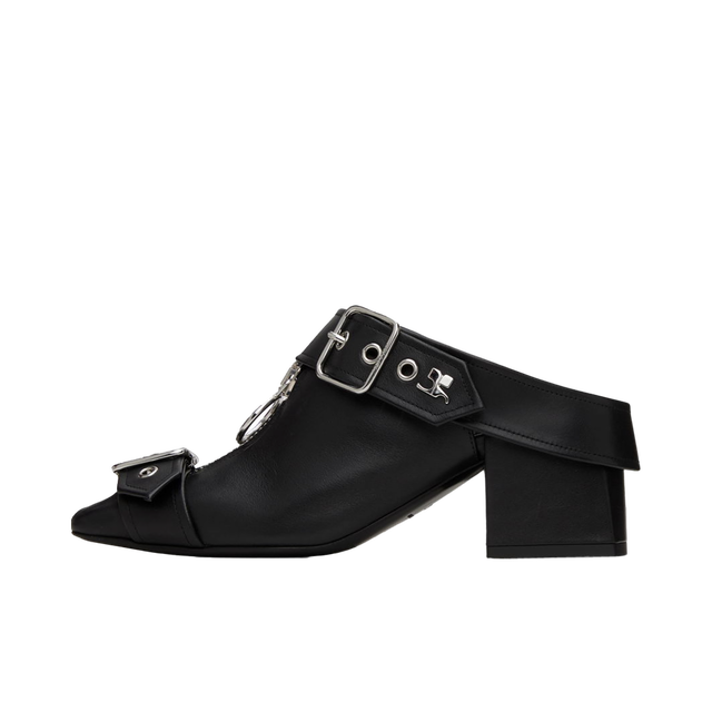 Leather Mules With Buckle