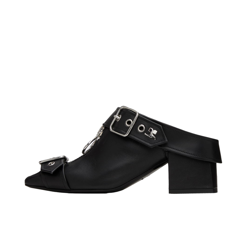 Кецове и обувки Courrèges Leather Mules With Buckle Черно | 124SCS096CV0027