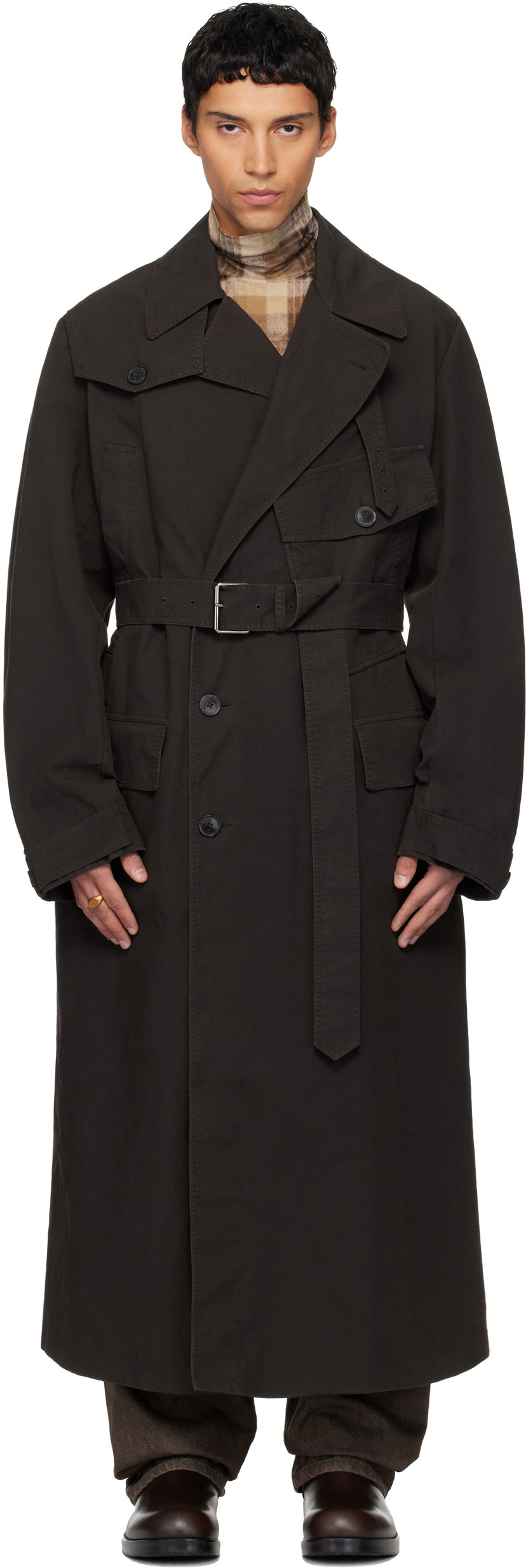 Тренчкот Dries Van Noten Dries Van Noten Overdyed Trench Coat Кафяво | 252-020249-2101
