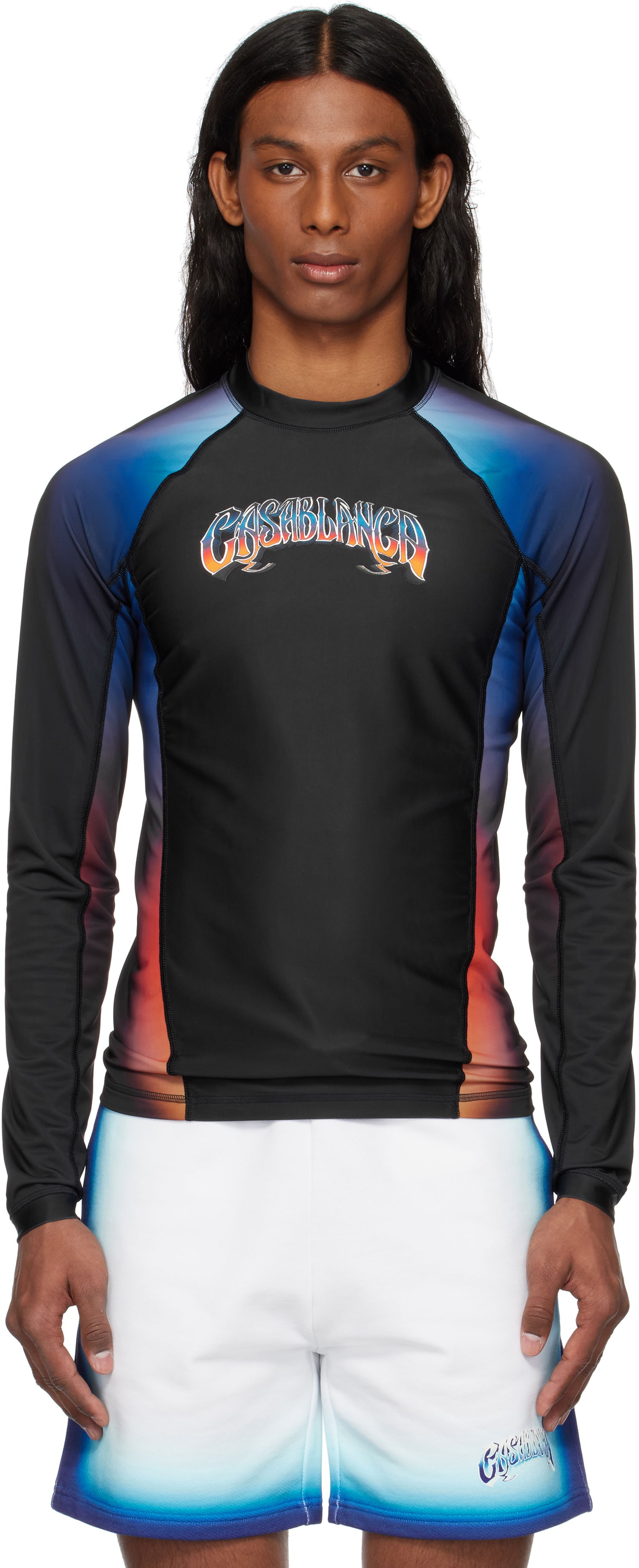 Тениска Casablanca Casablanca Gradient Rashguard Черно | MS25-SWM-040-01, 0