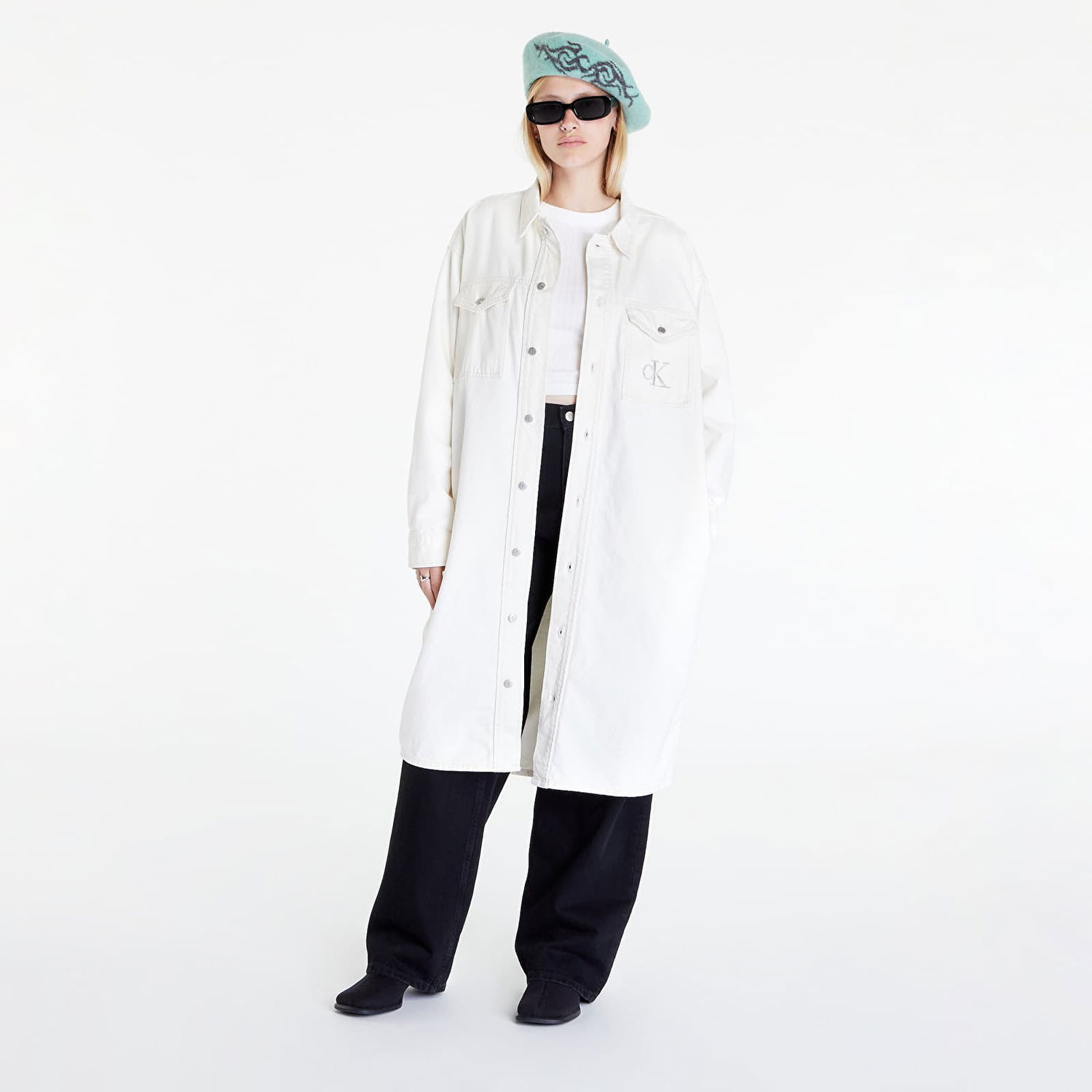 Pокля CALVIN KLEIN Long Jacket Dress Бяло | J20J219358 1AA, 0