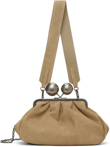 Дамска чанта Max Mara Weekend Max Mara Destino Suede Shoulder Bag Бежово | 2515511044600, 0