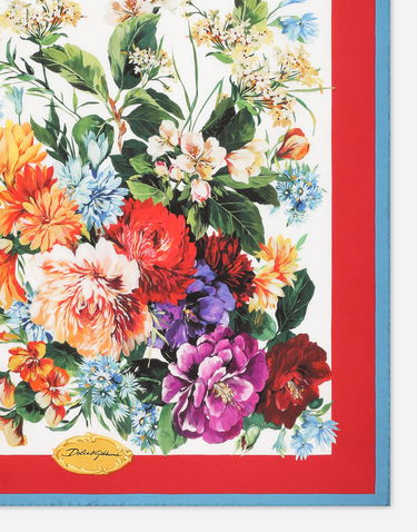 Шал Dolce & Gabbana Dolce & Gabbana 70x70 Silk Twill Floral Print Foulard Многоцветен | FN092RGDC7BHS5PC, 3