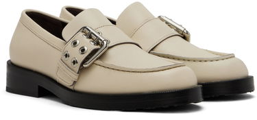 Кецове и обувки BY FAR SSENSE Work Capsule Rafael Buckled Leather Loafers Бежово | 23CASOLOLCENAP, 3