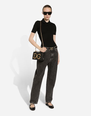 Дамска чанта Dolce & Gabbana Dolce & Gabbana Nappa Leather DG Girls Shoulder Bag Черно | BB6498AZ80180999, 1