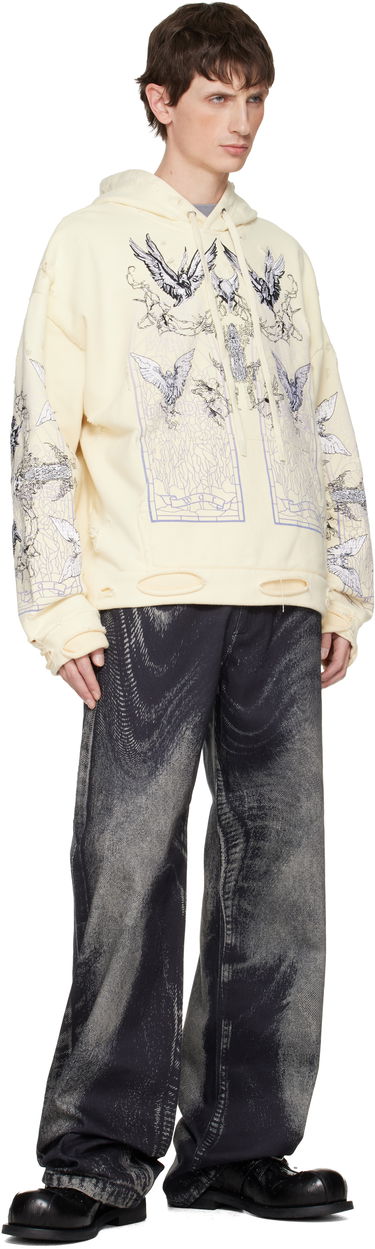 Суитчър Who Decides War Ascension Distressed Graphic Print Hoodie Жълто | 1110050001FW25, 3