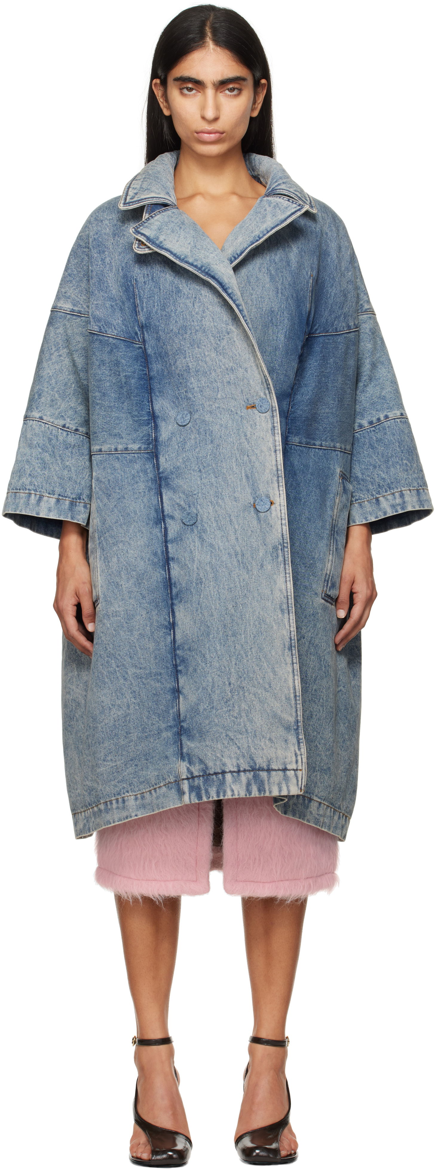 Палта Dries Van Noten Dries Van Noten Long Denim Coat Синьо | 242-010221-9390, 0
