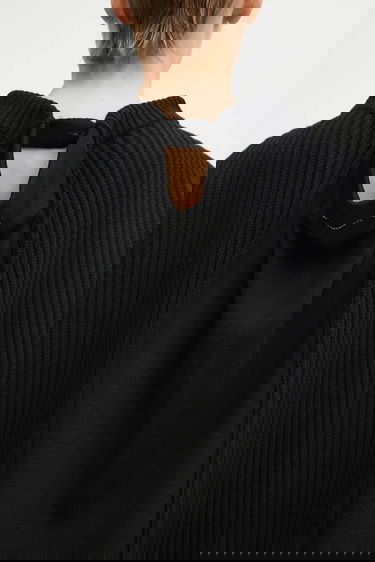 Пуловер Maison Margiela Oversized Ribbed Wool Blend Mock Neck Sweater MM6 Maison Margiela Черно | S62HL0042.M13192.900, 4